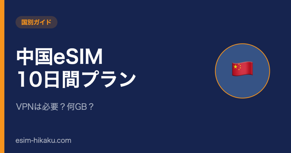 中国eSIM 10日間プランのアイキャッチ