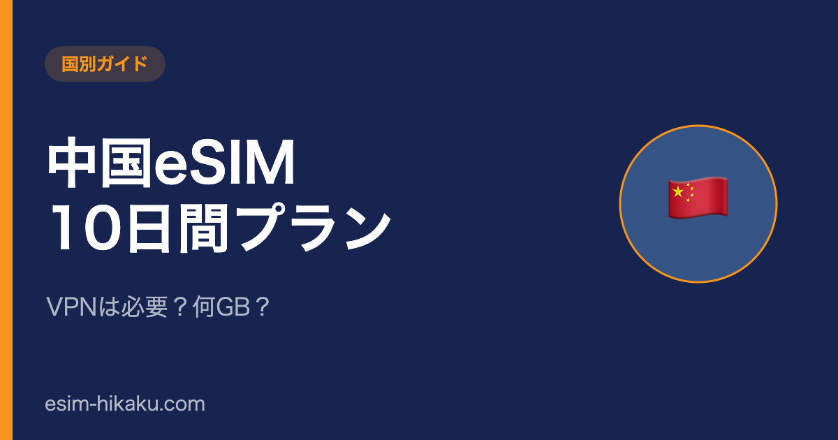 中国eSIM 10日間プランのアイキャッチ