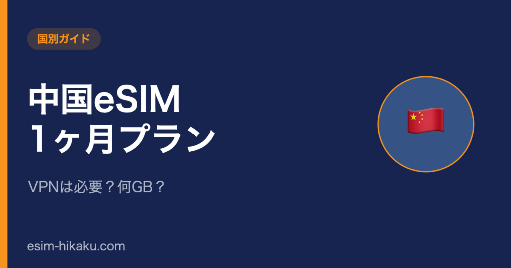 中国eSIM 1ヶ月プランのアイキャッチ