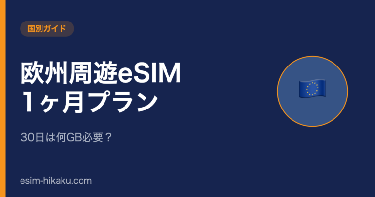 欧州周遊eSIM 1ヶ月プランのアイキャッチ