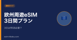 欧州周遊eSIM 3日間プランのアイキャッチ