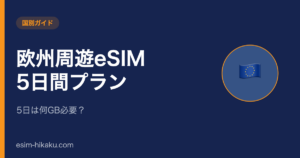 欧州周遊eSIM 5日間プランのアイキャッチ