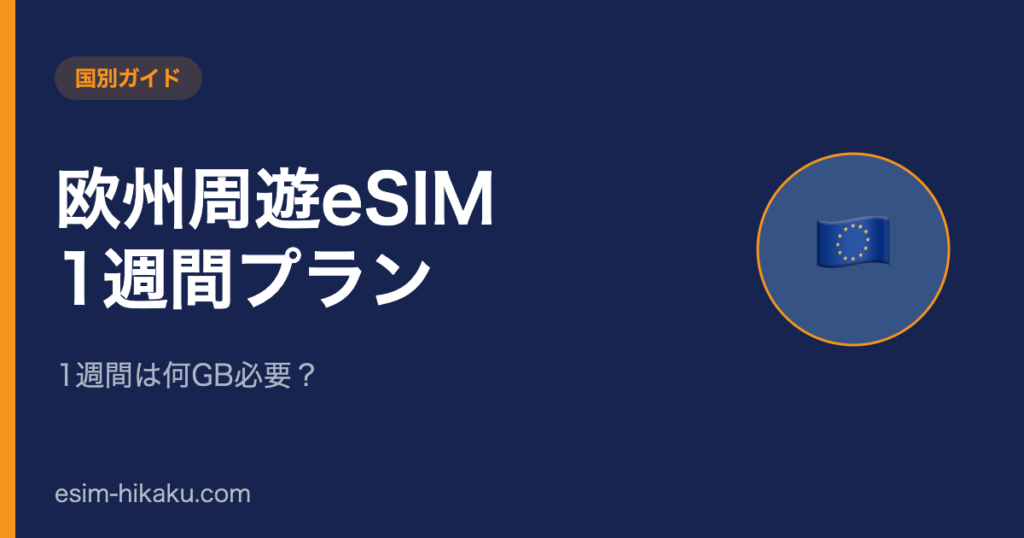 欧州周遊eSIM 1週間プランのアイキャッチ