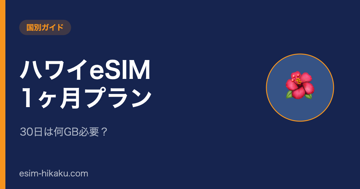 ハワイeSIM 1ヶ月プランのアイキャッチ