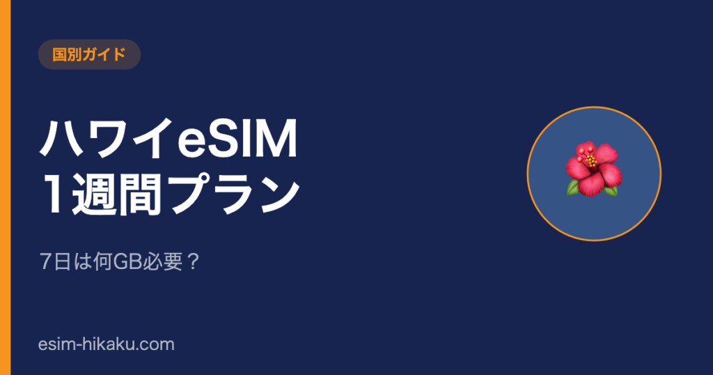 ハワイeSIM 1週間プランのアイキャッチ