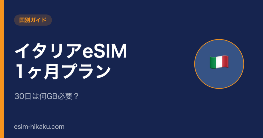 イタリアeSIM 1ヶ月プランのアイキャッチ