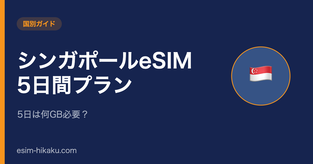 シンガポールeSIM 5日間プランのアイキャッチ