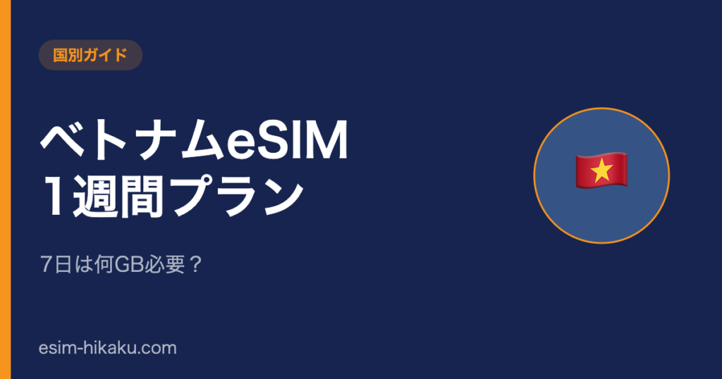 ベトナムeSIM 1週間プランのアイキャッチ